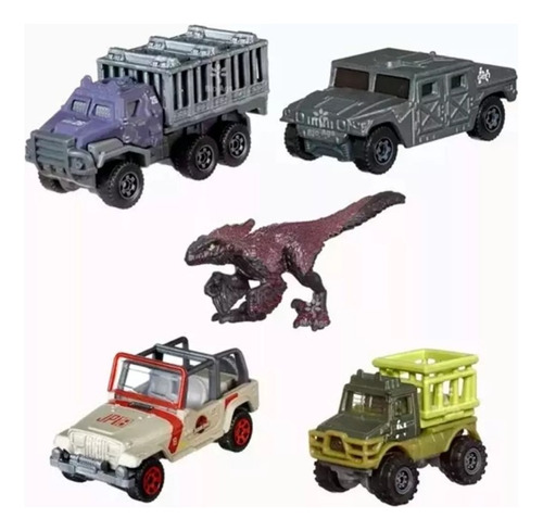 Jurassic World Matchbox Pack X 5 Autos Mattel Original