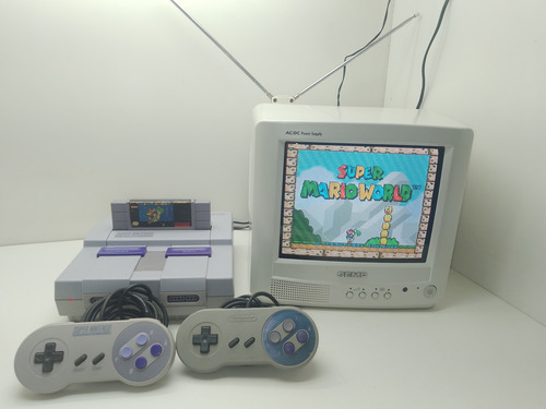 Super Nintendo + 2 Controle E Super Mario Funcionando 