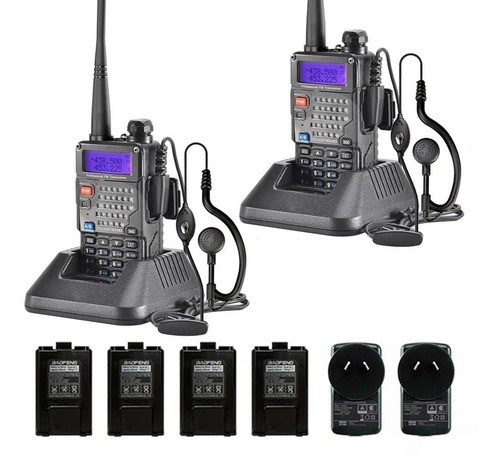 Set Handies Baofeng Uv5re Bi Banda Recargable Uhf Vhf  5w