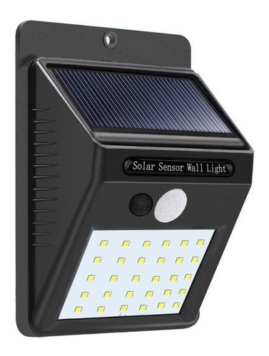 Lampara De Panel Solar Para Exteriores De 30led Y Sensor