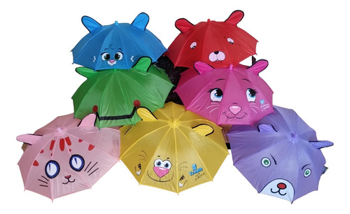 3 Sombrillas Paraguas 3d Infantil Niños Kawai Animales