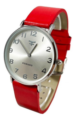 Reloj Kosiuko Hombre Mujer Cuero Analogo Slim Caballero 77022