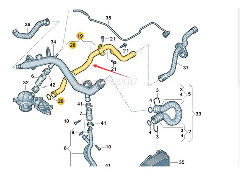 Tuberia De Agua Audi A4 A6 Motor V6 3.2 Fsi Foto 2