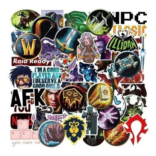 Stickers Autoadhesivos- World Of Warcraft (50 Unidades)