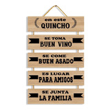 Cuadro Frases X5 Quincho Amigos Familia Colgante Vintage