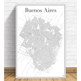 Cuadros Ciudad De Buenos Aires 27x42 Mapa Barrios Porteños 