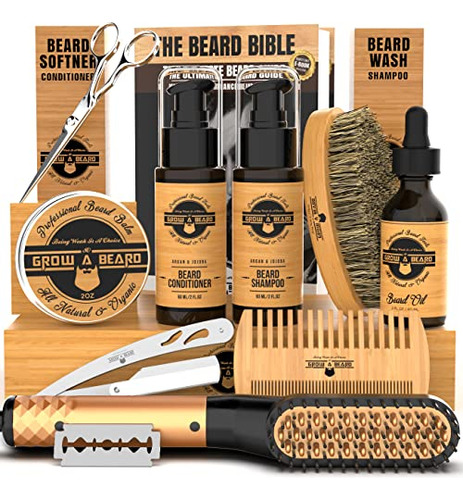 Kit De Aseo Alisador De Barba Para Hombres, Aceite De Crecim