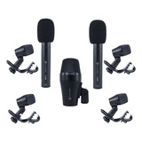 Kit Microfones Para Bateria Kadosh Kmd 207 Kmd-207 7 Peças Cor Preto