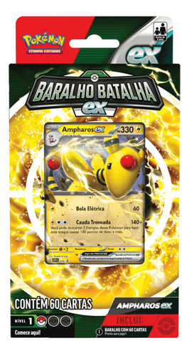 Pokémon Tcg Baralho De Batalha Ex Ampharos Ou Lucario Copag