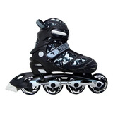 Patins Inline Traxart Sport Fine Preto Alumínio Abec7 +meia 