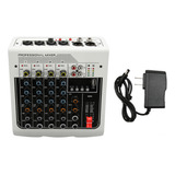 Placa De Sonido Mixer Professional De 4 Canales Usb Integrad