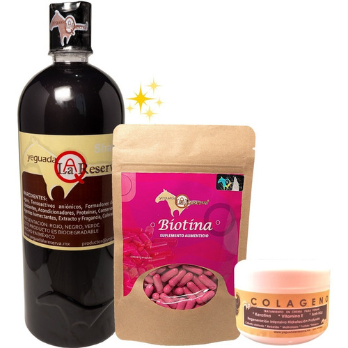 Kit Shampoo Anticaída + Biotina Uñas/cabello + Colágeno Mini