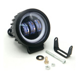 Faro Para Moto Rasen Auxiliar Led Con Lupa Redondo Con 3 Led