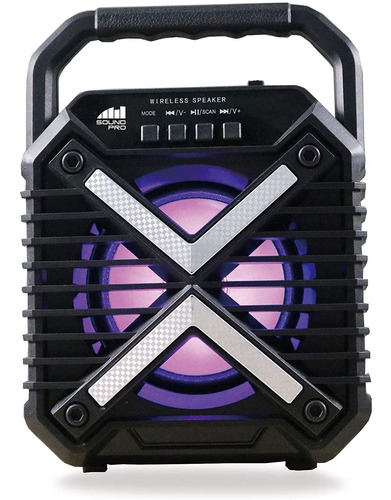 Bluetooth Portátil Altavoz Luz Del Disco Negro De 4 Pu...