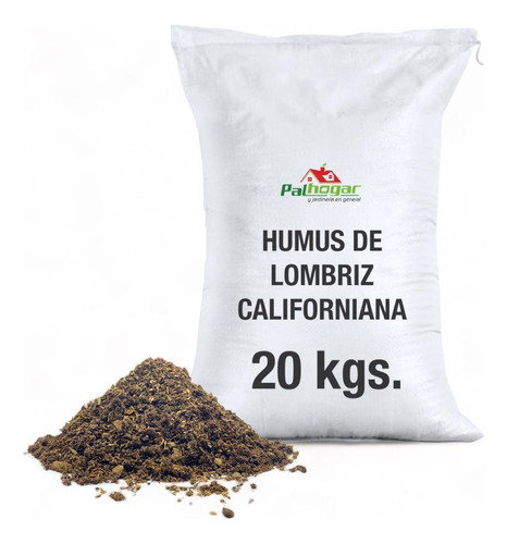 Humus Lombriz Abono Orgánico Lombricomposta 20 Kg 