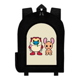 Mochila Negra Retro Ren And Stimpy A46