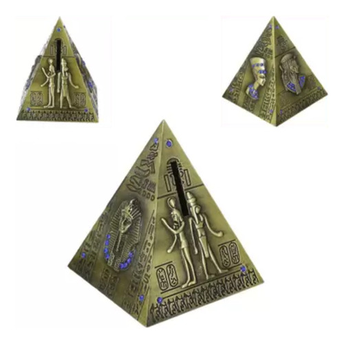 Cofre Mini Pirâmide Miniatura Egito Ornamento Dourada