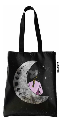 Totebag Cartera Bolsa Luna Fase Lunar Gato Bruja Witchcraft