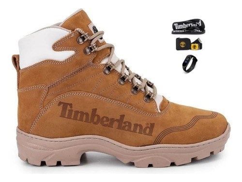 Bota Timberland Masculina 100% Couro Sola Costurada +brindes