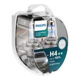 Kit 2 Lampara H4 Philips Xtreme Vision Pro +150% 12v 60/55w