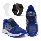 Kit Tenis Masculino Academia + Relógio Digital Led + Meia