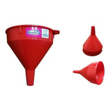 Embudo Mediano Plástico Resistente Y Práctico  Rojo 2 Litros