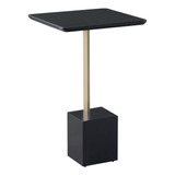 Mesa Lateral Goagil 35x35 Tampo Base Preto Metal Dourado