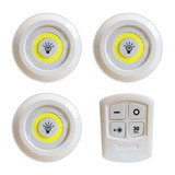 3 Luminaria Spot Led Potente Sem Fio Com Controle Remoto