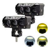 2pc Faros Auxiliares Led Doble Color Luz Para Auto Moto