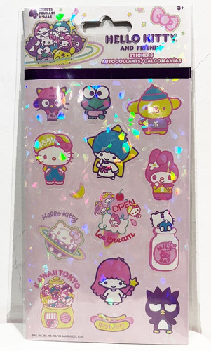 Sanrio Hello Kitty Set De  Calcomanias Stickers Prismaticos
