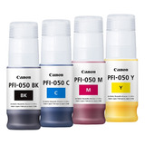 Kit 4 Botellas Tintas Canon Pfi-050 Bk, C, M, Y Ploter Tc-20