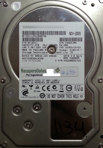 Disco Hitachi Hds722020ala330 Sata 2tb - 1134 Recuperodatos