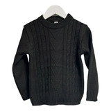Sweater De Lana Liso, Cuello Redondo. T4-16