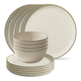 Set De Vajilla Corelle Stoneware Sea Salt, 12 Piezas.