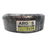 Cable Plano Bomba 3x14 Argos 100%cobre 1000v Caja 100m Negro