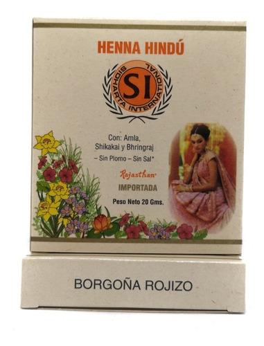 Henna Hindú Diversos Tonos De 20 G - Si - Kg a $545