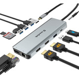 Estación De Acoplamiento Usb C, Adaptador Multipuerto Usb C 