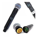 Microfone Sem Fio Uhf Shure Ur2 Beta 58 J5 2400 Frequências Cor Preto