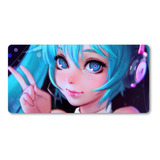 Mousepad Xl 58x30cm Cod.317 Chica Anime Hatsune Miku