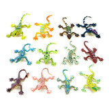 Juguete Animales Mini Lagartija Goma Set X12 Iguana Reptiles