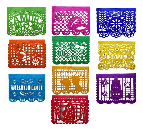 Papel Picado - Kit 20 Tiras Boda - Multicolor