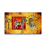 Quadro Decorativo 103x60 Sala Quarto África Zebras Retro