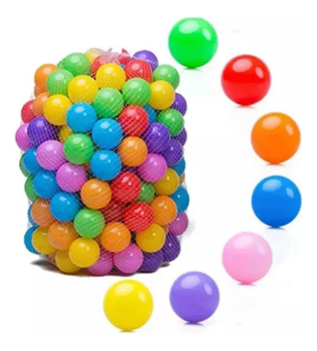 Pack 100 Pelotas Plásticas Para Piscina Colores 7cm - Ar