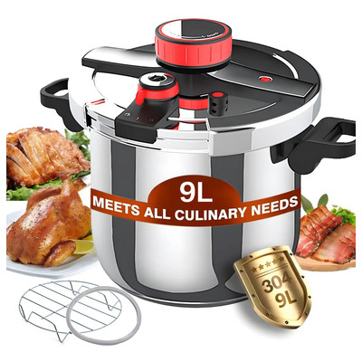 Olla De Presion Acero Inox 9l Compatible Estufa De Inducción | Meses sin interés