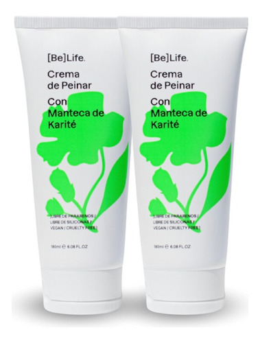 Crema De Peinar Vegana Carite Rulos Kitx2 Be Life 180ml