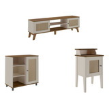 Conjunto Sala Charlotte: Rack 4524+ Mesa 4518+ Buffet 4520