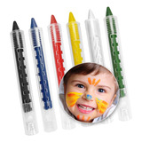 Set X6 Crayón Pinta Cara Infantial Adultos Maquillaje 