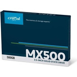Disco Duro Solido Ssd Crucial Mx500 500 Gb Para Pc Y Laptop Color Negro