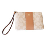 Cartera Monedero Coach Mujer Color Beige Con Camel Original 