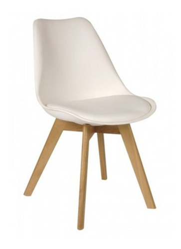 Silla Tulip Eames Armony Con Almohadon Y Base Madera